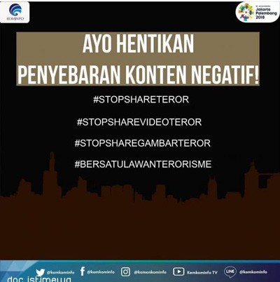 Menkominfo Imbau Kepada Masyarakat Agar Tak Sebar Konten Negatif Aksi Terorisme
