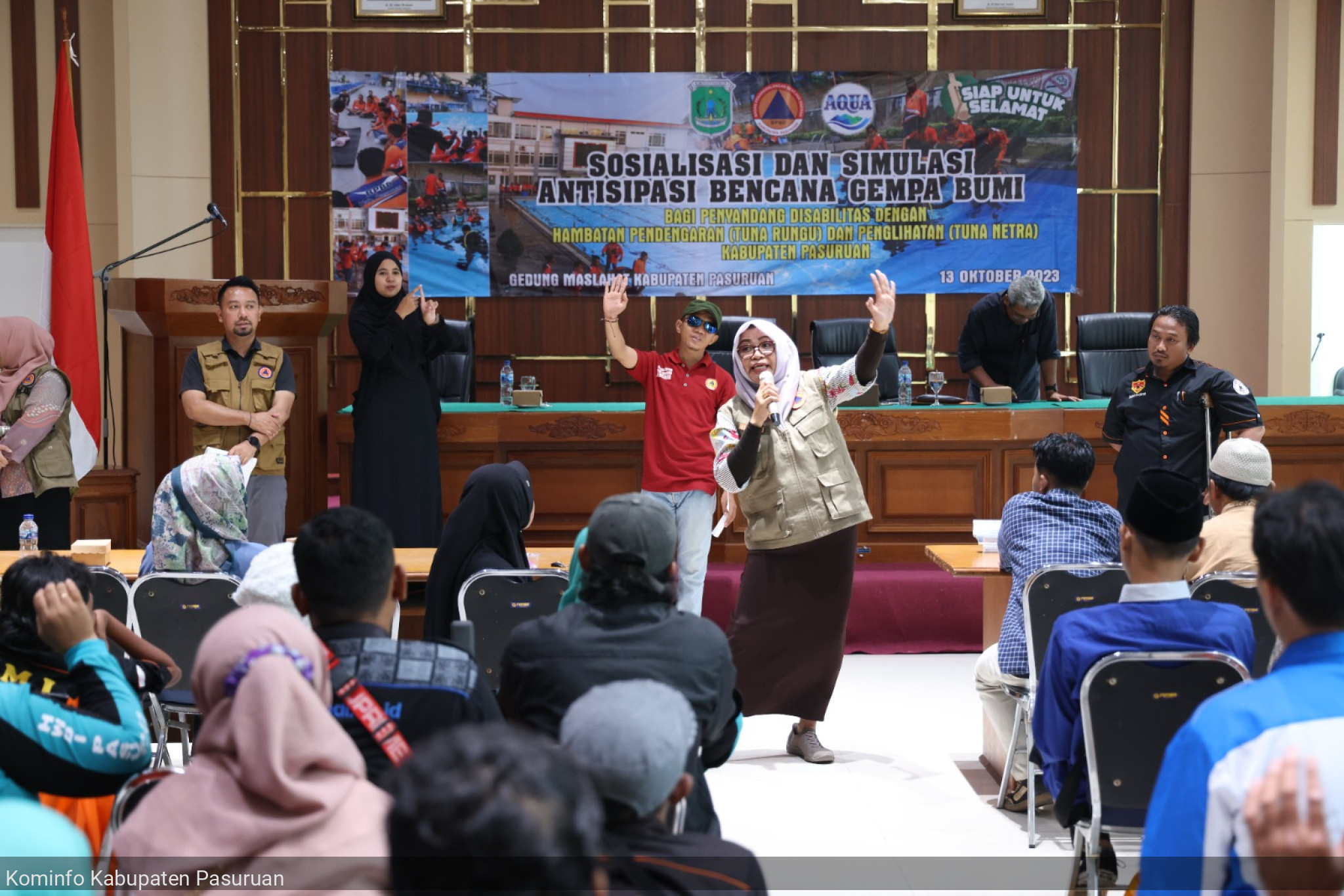Tanggap Hadapi Bencana, BPBD Kabupaten Pasuruan Ajak Penyandang Disabilitas Simulasi Kesiapsiagaan Bencana