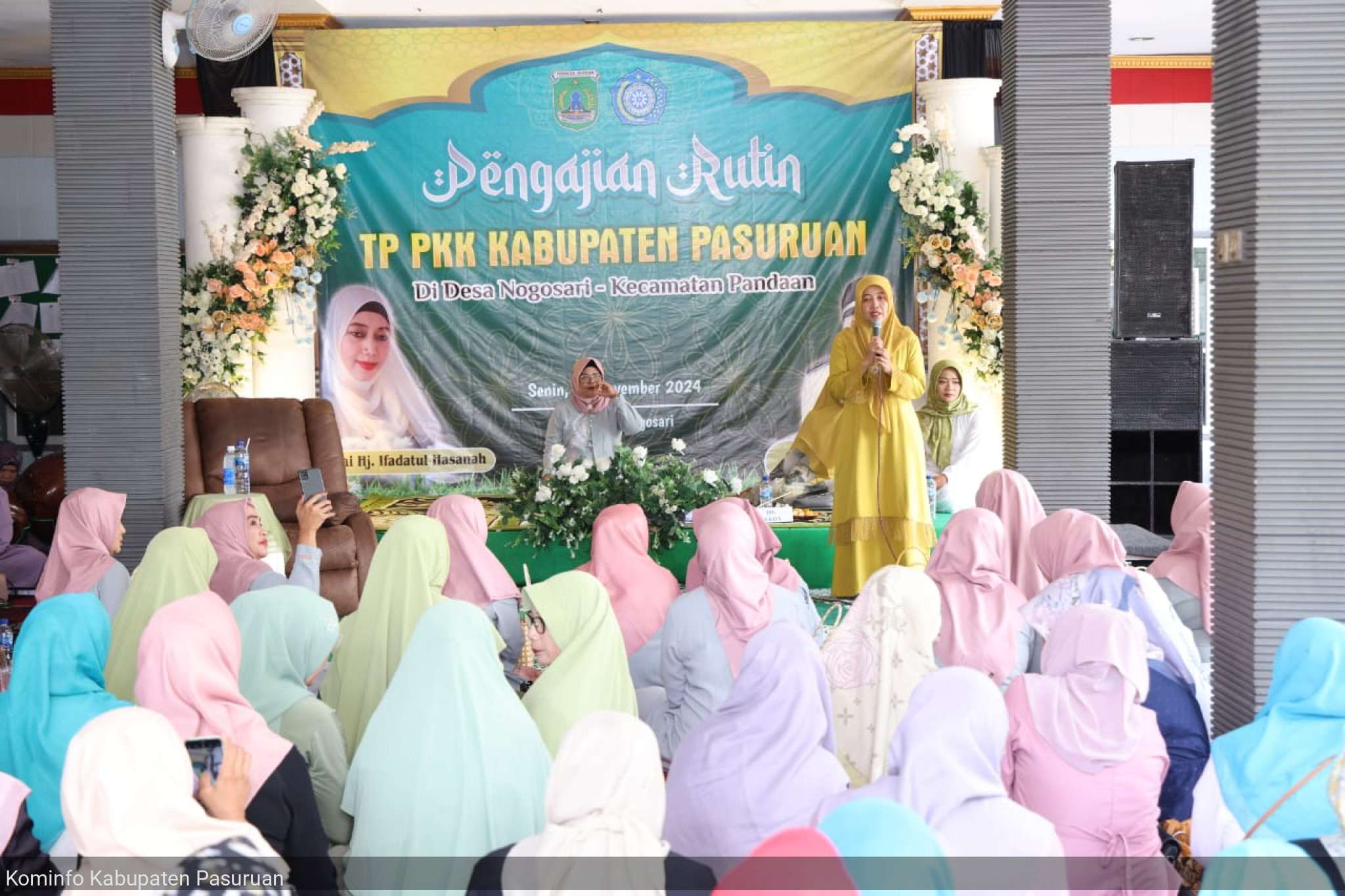 Pengajian Rutin TP PKK di Desa Nogosari Pandaan, Tim Penggerak PKK Kabupaten Pasuruan Himbau Warga Antisipasi Bencana di Musim Penghujan dan Sukseskan Pilkada Tahun 2024