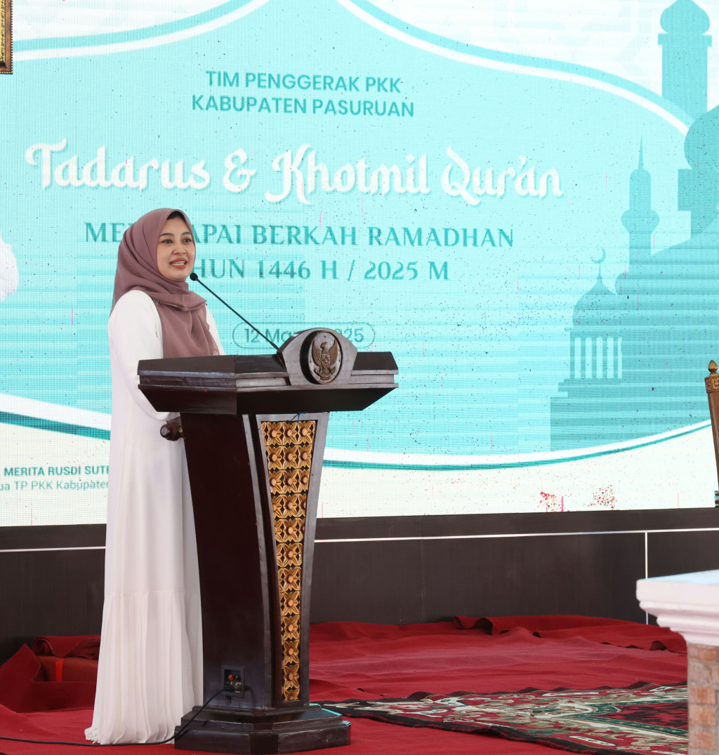 Sambutan Ketua TP PKK Kabupaten Pasuruan di Acara Tadarrus dan Khotmil Qur'an Ramadhan 2025