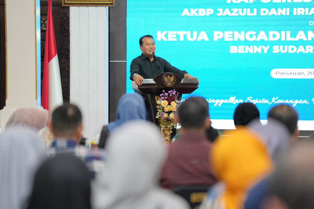 Penyambutan Kapolres Pasuruan dan Ketua Pengadilan Negeri Pasuruan